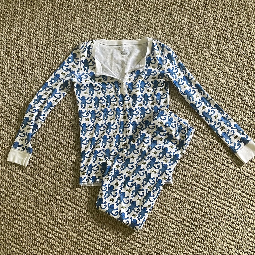 Roller Rabbit Pajamas - Blue Monkey XXS